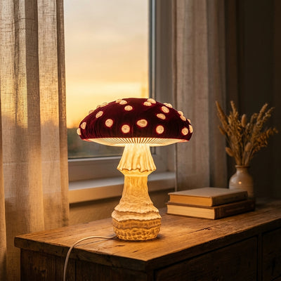 Pilzlampe Fliegenpilz – Handgefertigte LED-Tischlampe aus Heidelberg